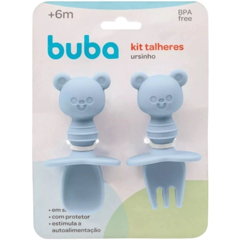 Kit Talher Silicone p/ Introdução Alimentar Refeição Frutinha Papinha - Buba