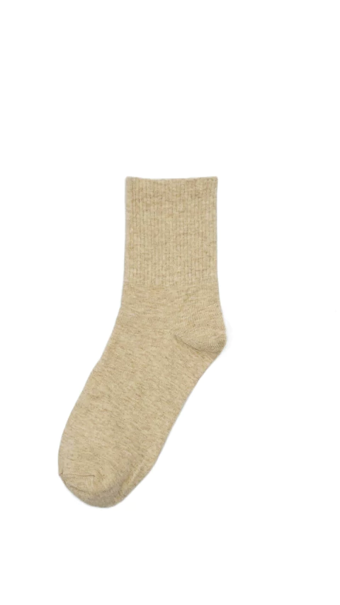 Meias lisas 95% algodão - Creme - comprar online