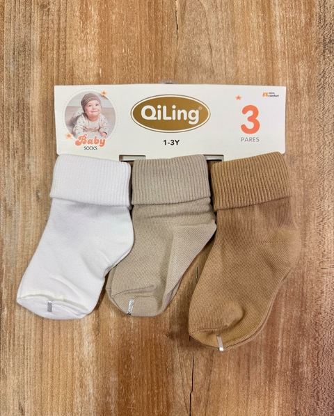 PACK X 3 MEDIAS LISAS 12-36M