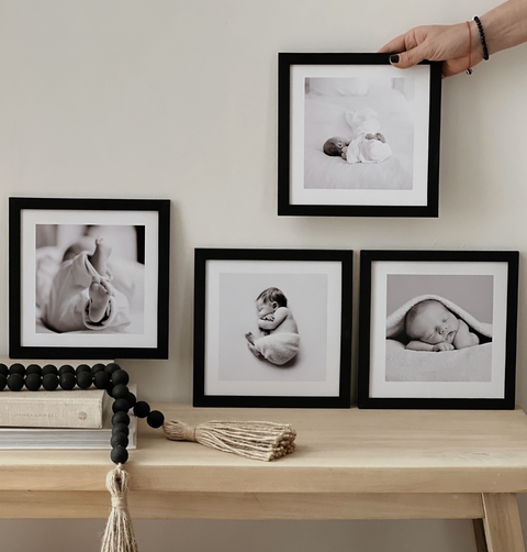 Set 4 cuadros 20x20 CON TUS FOTOS- MARCO NEGRO - comprar online