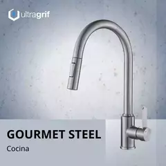 Grifería Cocina Gourmet Steel Pico Extraible - comprar online