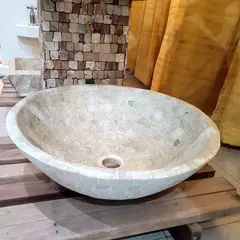 Bacha De Apoyo Piedra Roma Carrara Artesanal - comprar online