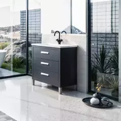Vanitory Mueble De Baño Pie Zamba 80cm 3 Cajones en internet