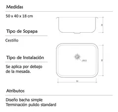 PILETA ACERO INOX BAJOMESADA E50/18 JOHNSON - Dream Home Interiores
