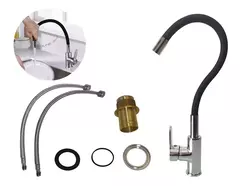 Griferia Daccord Cocina Manguera Flexible Negra - comprar online