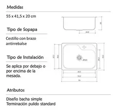PILETA ACERO LUXOR MINI SI55A JOHNSON - Dream Home Interiores