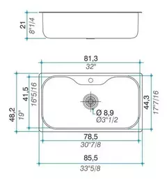 PILETA DE ACERO INOX LUXOR SI 85 A Johnson - comprar online