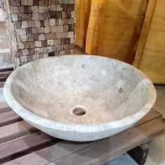 Bacha De Apoyo Piedra Roma Carrara Artesanal - Dream Home Interiores