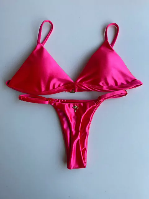 BIQ TRIANGULO METALIZADO FIO DENTAL - PINK