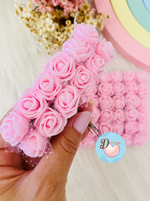 Mini Rosas EVA 2cm - Pct 12 Und - comprar online