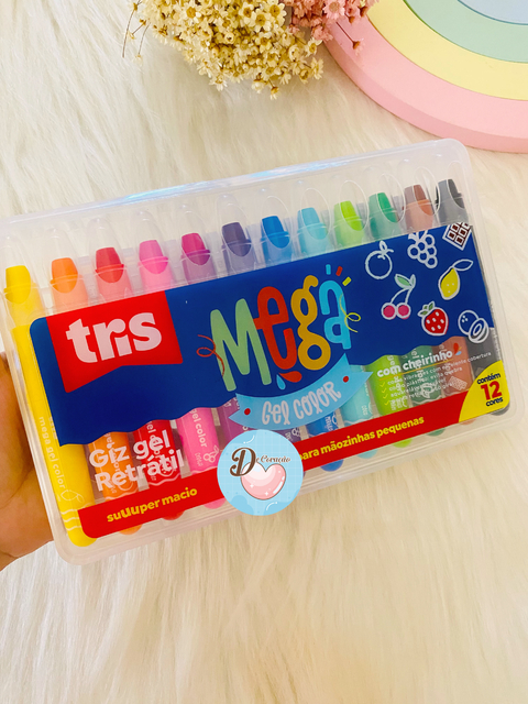 Giz Retrátil Mega Gel Tris - 12 cores - comprar online