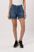 Short Azul Con Ruedo Rebatido - comprar online