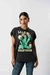 Musculosa Crop Acid Wash Estampa Palm Spring