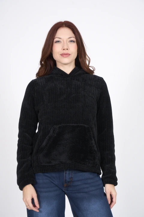 Buzo Crop C/Capucha C/Peluche Interno - Gabucci