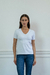 Remera De Algodon Con Lycra Escote V - comprar online