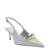 Scarpin Azul Couro Slingback Metal Silvia Braz - comprar online