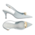 Scarpin Azul Couro Slingback Metal Silvia Braz - loja online