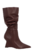 BOTA LUIZA BARCELOS DE CANO MÉDIO SLOUCH E SALTO ALTO ANABELA EM COURO CAFÉ - comprar online