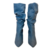 BOTA JEANS ESTONADO COM SALTO PRETO - Gata De Botas