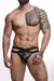 JOCK EM SUPLEX PRETO COM ELÁSTICO DUPLO FRONTAL ABERTO - SD102P
