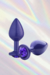 Plug Roxo M com Glitter e Pedra Roxa