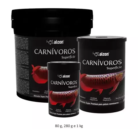 Alcon Carnívoros Superfície – Ração Super Premium para Peixes Carnívoros de Superfície (80 g, 280 g e 1 kg) - comprar online