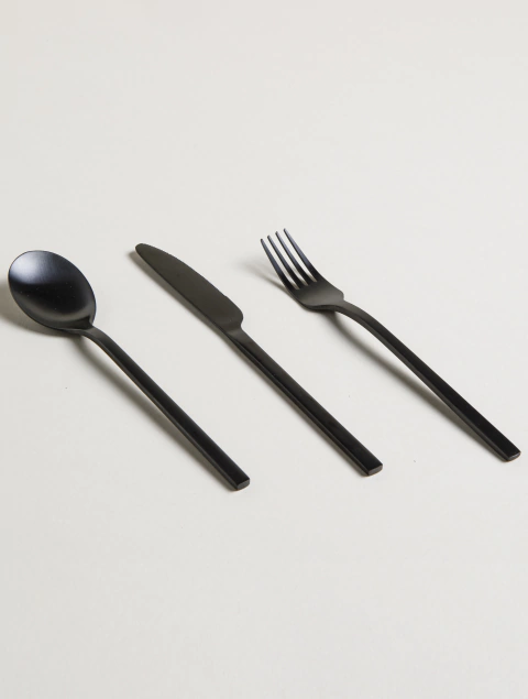 Set cubiertos Negro Manhattan x3