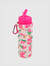 Botella Plegable Floreada Tapa Fucsia Silicona 500ml