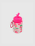 Botella Plegable Floreada Tapa Fucsia Silicona 500ml