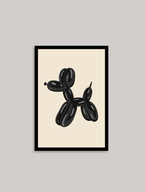 Cuadro Balloon Dog 30x40 Borde Negro