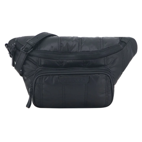 RIÑONERA AMAYRA DE NYLON 2 CIERRES 29X19X12 COLOR NEGRO PRECIO UNITARIO (67C26911)