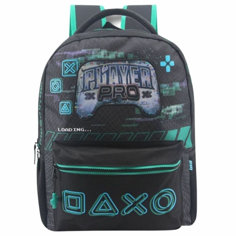 MOCHILA ESPALDA LSYD GAMER 2 CIERRES 16 PULGADAS 42X25X16 COLOR NEGRO (BTS) (9115811)