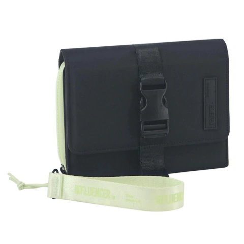 TARJETERO INFLUENCER DE NYLON 18X13X3 COLOR NEGRO (68B518A)