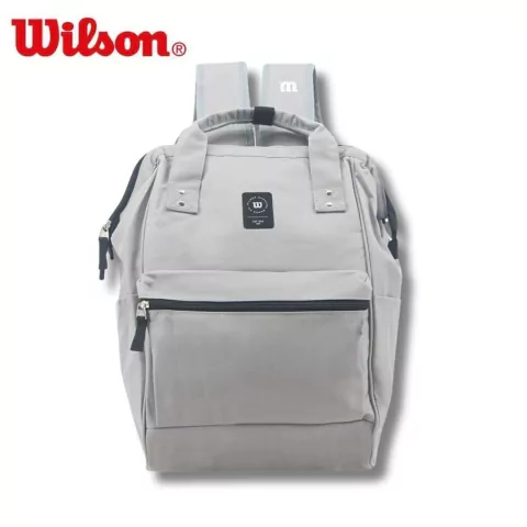 MOCHILA BOCA DE PEZ WILSON 2 CIERRES 16 PULGADAS 27X36X15 COLOR GRIS PRECIO UNITARIO (65AK003D)
