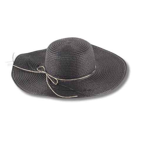 CAPELINA DE RAFIA LA CHAPELLE CON ELASTICO COLOR NEGRO (12UO7517A) - comprar online