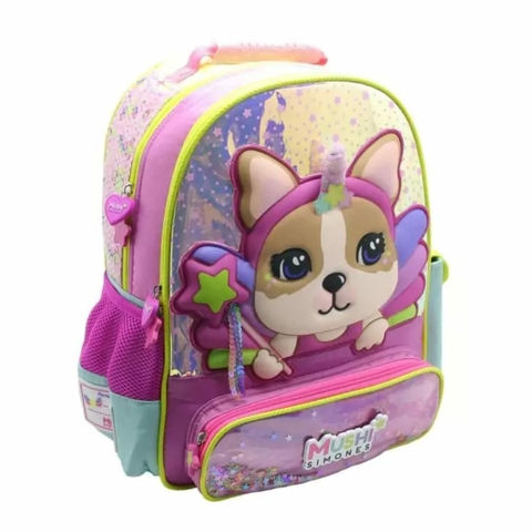 MOCHILA SIMONES ESPALDA 3 CIERRES 16 PULGADAS 40X30X10CM BASE AQUA (BTS) (SI812B)