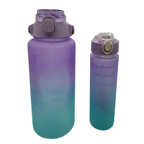 SET X2 BOTELLAS CON PICO 900ML Y 2000ML TAPA VIOLETA (BTS) (P1197E)