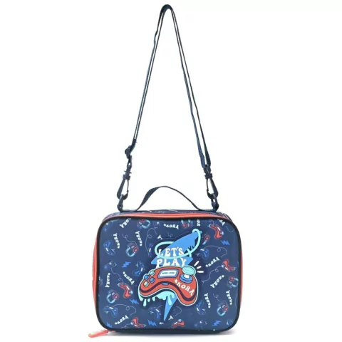LUNCHERA AZUL-ROJA SKORA GAMER 24X20X10CM (BTS) (35405)