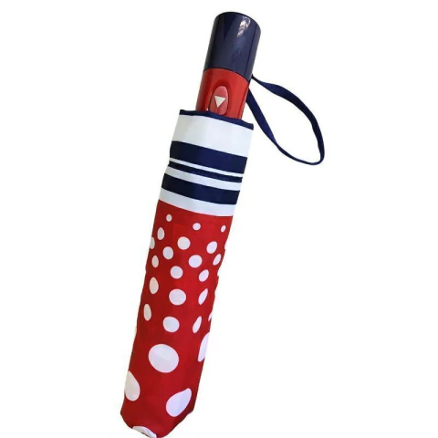 PARAGUAS CORTO LUNARES ROJO AUTOMATICO DE MUJER (7040F)