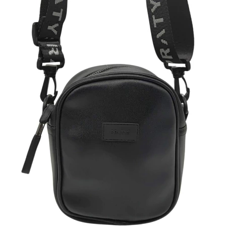 BANDOLERA PRATYS DE CUERO SINTETICO 2 CIERRES 18X14CM COLOR NEGRO PRECIO UNITARIO ( DDM ) (PBAN011A)