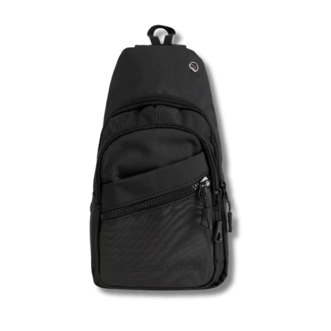 MOCHILA CRUZADA BROSS LONDON 3 CIERRES 30X18X9 COLOR NEGRO (266502) - comprar online