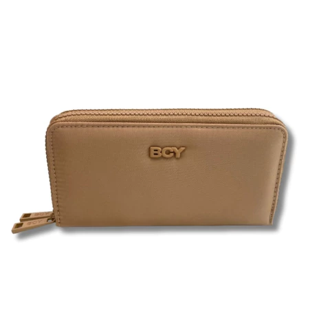 BILLETERA LARGA BAGCHERRY DE CUERO SINTETICO 2 CIERRES 20X10X4 COLOR MARRON (267007E) - comprar online