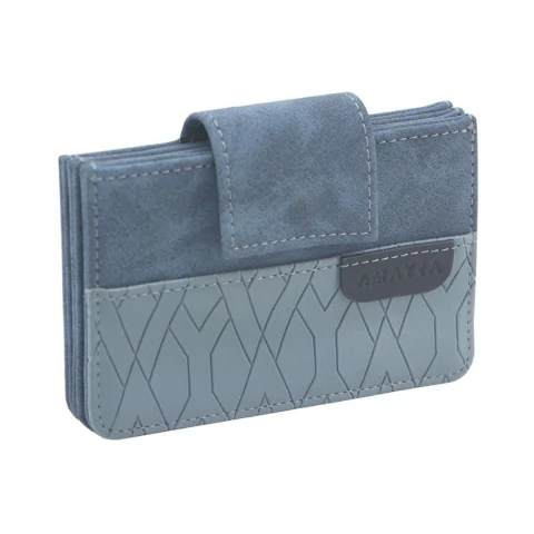 TARJETERO AMAYRA DE CUERO SINTETICO 13X8X2 COLOR AZUL PRECIO UNITARIO (67B969C)