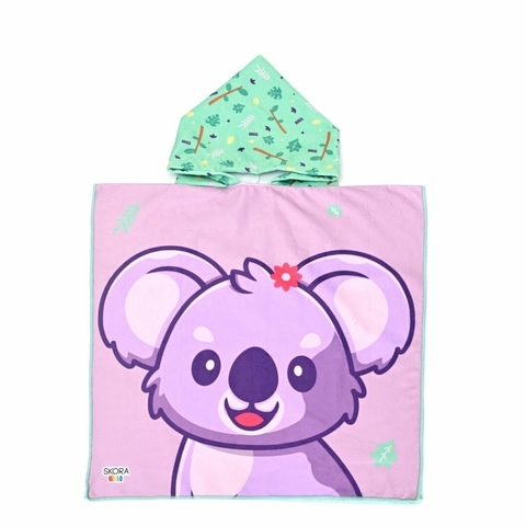 TOALLA INFANTIL KOALA SKORA CON CAPUCHA 60X60CM (35175)