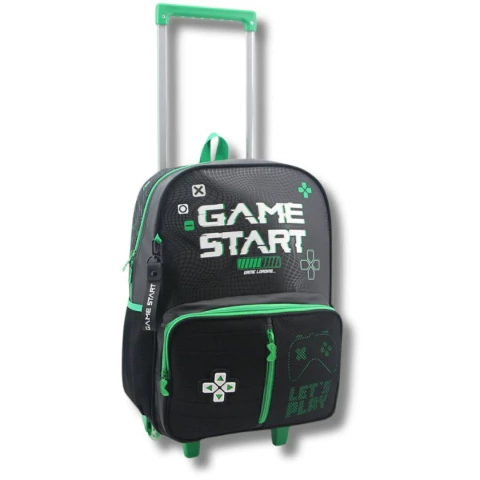 MOCHILAS CARRO LSYD GAMER 3 CIERRES 16 PULGADAS 28X36X14 COLOR NEGRO - VERDE PRECIO UNITARIO (BTS) (9415301)