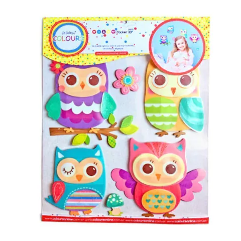 STICKER DE PARED BUHOS PRECIO POR PACK (15875B)