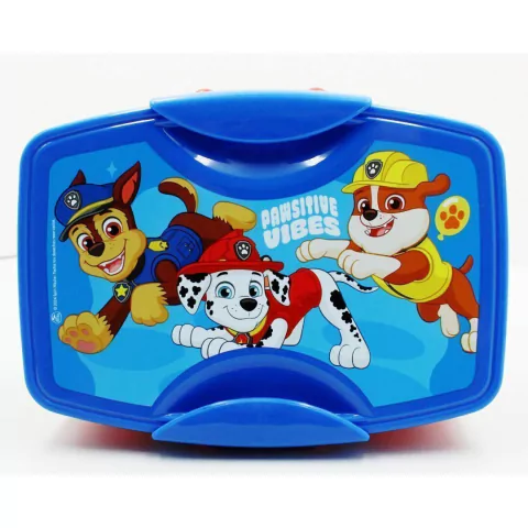 TUPPER PAW PATROL CON CUBIERTOS 2 COMPARTIMENTOS 17X12X8CM COLOR ROJO PRECIO UNITARIO (BTS) (PATROL057)