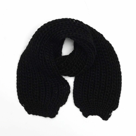 BUFANDA INFANTIL TEJIDA 15X100CM NEGRO (16003B)