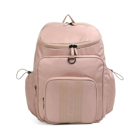 MOCHILA CHIMOLA DE NYLON 3 CIERRES CON BOLSILLOS 38X47X14 COLOR CAMEL PRECIO UNITARIO (M204C)