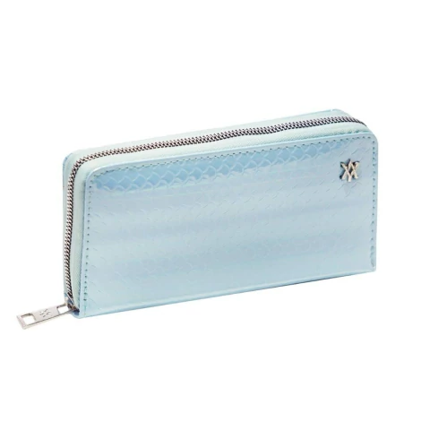 BILLETERA FICHERO AMAYRA TORNASOLADO 19X10CM COLOR TURQUESA (67B817C)